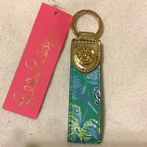 LILY PULITZER BOTANICAL GREEN KEY FOB CHAON NWT